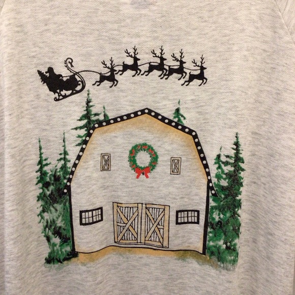 Lovely Souls Plus Womens Country Christmas Barn Lightweight Sweatshirt Size 3XL - Picture 2 of 7